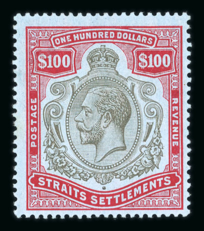 Stamp of Malaysia » Straits Settlements 1912-23 $100 black and carmine mint 