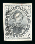 Stamp of Canada 1852-7 Handmade wove paper 6d slate-violet with four large margins used