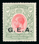 Stamp of Tanganyika 1917 Optd 50r carmine and green mint