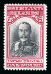 Stamp of Falkland Islands 1933 Centenary £1 black and carmine mint 