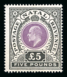 Stamp of South Africa » Natal 1902 £5 mauve and black mint 