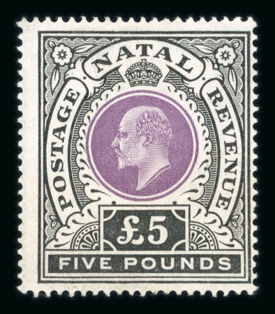Stamp of South Africa » Natal 1902 £5 mauve and black mint 