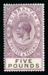 Stamp of Gibraltar 1925-32 £5 violet and black mint n.h