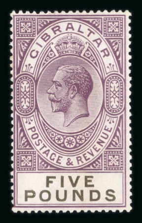Stamp of Gibraltar 1925-32 £5 violet and black mint n.h