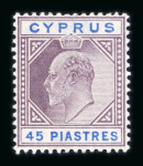 Stamp of Cyprus 1902-04 Wmk Crown CA set of 10 values to 45pi mint