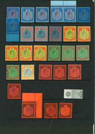 Stamp of Bermuda 1938-53 attractive range of mint KGVI "Key types" on Hagner