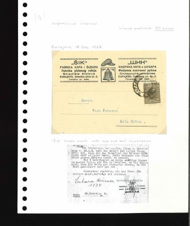 Stamp of Yugoslavia 1927-76 collection of 45 covers written up on pages
