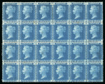 Stamp of Great Britain » 1854-70 Perforated Line Engraved 1858-76 2d deep blue pl. 13 in mint block of 24