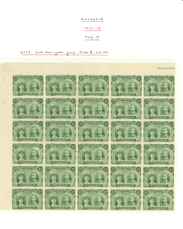Stamp of Rhodesia 1910-13 1/2d dull blue-green perforation 14 pl. II in block of sixty