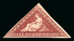 Stamp of South Africa » Cape of Good Hope 1863-64 D.L.R. 1d group of four 3 margin mint examples 