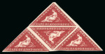 Stamp of South Africa » Cape of Good Hope 1863-64 D.L.R. 1d deep carmine-red in mint block of four