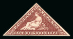 Stamp of South Africa » Cape of Good Hope 1863-64 D.L.R. 1d deep brown-red with 3 good margins mint 
