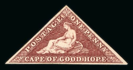 Stamp of South Africa » Cape of Good Hope 1863-64 D.L.R. 1d deep brown-red with 3 good margins mint 