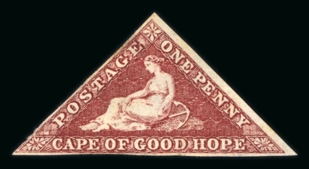 Stamp of South Africa » Cape of Good Hope 1863-64 D.L.R. 1d deep brown-red with watermark sideways mint