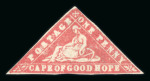 Stamp of South Africa » Cape of Good Hope 1861 Woodblock 1d carmine with 3 clear margins unused without gum