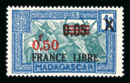 Stamp of Colonies françaises » Madagascar (Poste française) 1942, type attelage de zébus Y&T n° 241c belle variété