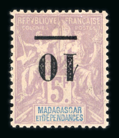 Stamp of Colonies françaises » Madagascar (Poste française) 1902, type Groupe surchargés Y&T n° 49a et 50a les