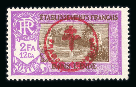 Stamp of Colonies françaises » Inde 1943, France Libre Y&T n° 230R neuf *, TB et signé
