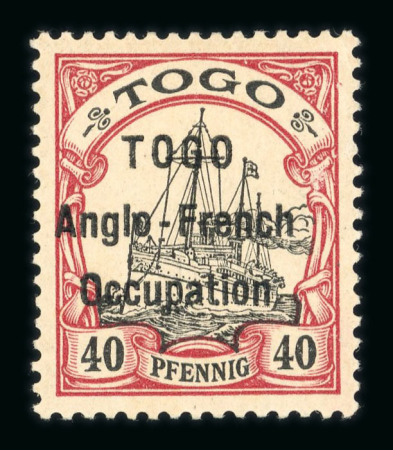 Stamp of Colonies françaises » Togo 1914, type Hohenzollern 40pf carmin et noir surchargé