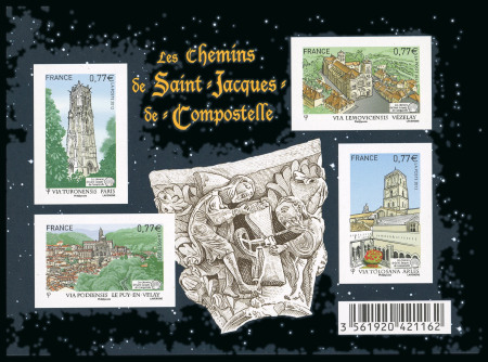 Stamp of France » Variétés et curiosités 2012, feuillet Compostelle Y&T n° F4641 non dentelé
