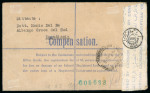 Stamp of British Occupation of Italian Colonies » Somalia Somalia 1945 uprated E.A.F. registered stationery censor AV2 airmail to rome