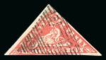 Stamp of South Africa » Cape of Good Hope 1861 Woodblock 1d vermilion used with crisp barred triangular obliterator