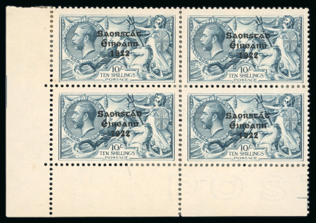 Stamp of Ireland » 1927-28 Wide Date Overprints (T72-T74) 10s dull grey-blue, mint and mint nh bottom left corner