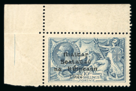 Stamp of Ireland » 1922 (Feb) Dollard Overprints (T1-T14) 10s grey-blue, mint top left corner marginal single showing "major re-entry", overprinted shifted to the left, well-centred, fresh and very fine (Hib. €450)
