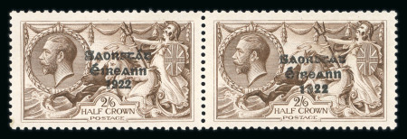 Stamp of Ireland » 1927-28 Wide Date Overprints (T72-T74) 2s6d chocolate, mint horizontal pair right stamp showing "missing accent", fresh, very fine and scarce (Hib. €485+)