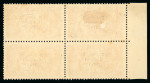 Stamp of Ireland » 1927-28 Wide Date Overprints (T72-T74) 5s rose-red, mint and mint nh left sheet marginal block of four, bottom right stamp showing "circumflex accent" variety, plus top left with "flat-tailed 9", one with thin, a scarce item showing the two varieties (Hib. €6