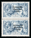 Stamp of Ireland » 1927 Composite Dates Overprints (T69-T71) 10s grey-blue, mint vertical pair, top stamp showing minor variety "hollow accent", fresh, fine and scarce (Hib. T71v, €1550)