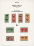 Stamp of Ireland » 1923 Harrison Coils Overprints (T62-65) 1/2d to 2d mint set four values in vertical and horizontal pairs, each showing one value with long "1" varitey, fresh, very fine and a scarce group (16) (Hib.T62a-T65a, €350+)