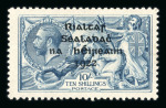 Stamp of Ireland » 1922 (Jul-Nov) Thom Overprints (T25-T41) 10s dull grey-blue, mint single, showing the "retouched 0 of 10" from R1/4 of the broken "S" plate, very fine and and extremely rare variety on the Thom high value (Hib.T41d, €3'500)