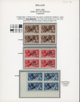 Stamp of Ireland » 1922 (Feb) Dollard Overprints (T1-T14) 2s6d chocolate brown, 5s rose red, and 10s grey-blue, complete set of high values in mint and mint nh blocks of four, with the 10s value in a nh mint bottom left corner sheet marginal block, fresh, very fine and a very s