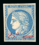 Stamp of France » Type Cérès de 1849-1850 Non émis, n°8A Cérès 25 centimes sur 20 centimes bleu