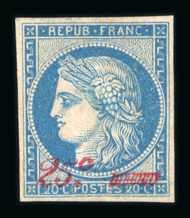 Stamp of France » Type Cérès de 1849-1850 Non émis, n°8A Cérès 25 centimes sur 20 centimes bleu