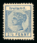 Stamp of Ireland » Forerunners (L1-L45) 1893 Colonial Design: 2 1/2d blue, unused, very fine and rare (Hib. L49, €2'000)