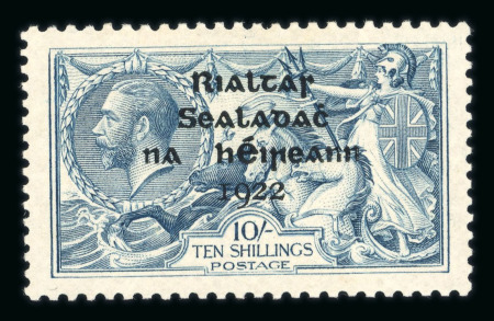 Stamp of Ireland » 1922 (Jul-Nov) Thom Overprints (T25-T41) 2s6d grey-brown, 5s pale rose-red, 10s dull grey-blue, mint set of the three high values, plus a few Thom low values