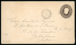 Stamp of Japan » Foreign Post Offices » U.S. Post Office United States 5c stationery envelope SHIP h/s Yokohama cds