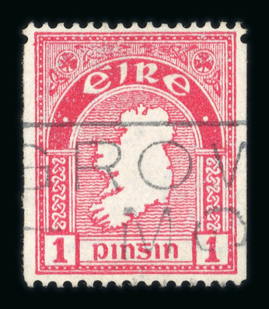 Stamp of Ireland » Definitives 1933-35 SE 1d carmine, perf. 15 x imperf., showing extra perf., mint nh single and pair, plus a scarce used single, fine and scarce (Hib. D2ci, €975)