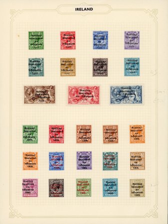 Stamp of Ireland » Collections 1922-1960 Attractive balance collection on 20 album pages, showing useful overprints with a fine array of the high values to 10s, both mint and fine used, also selection of Commemorative, mixed to very fine (100's)
