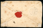 Stamp of Great Britain » 1840 Mulreadys & Caricatures 1840 (30.7) Spooner Caricature envelope (No.1) Courting: from Dublin via Fermoy to Castletownroche, bearing red boxed Dublin Paid ds