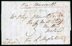 Stamp of Ireland » Postal History (Arranged alphabetically by County) Cork - Castletownroche: 1854 A pair of folded entires from Varna in Bulgaria, sent to Mallow, Co.Cork during the Crimean War, both bearing clear sans-serif CASTLETOWNROCHE transit mkgs, both with red Mallow arrival ds, e