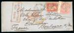 Stamp of Ireland » Pre-Stamp Postal History » Collections, lots etc. 1848-1895 Late Mail: Selection of six covers or cards all showing an array of Late mkgs, including boxed red LATE LETTER/FEE PAID, boxed red LATE MAIL, boxed black Late Fee/Paid, Dublin LATE FEE duplex, Dublin TOO LATE d