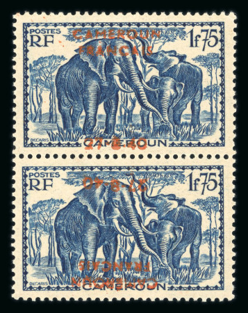Stamp of Colonies françaises » Cameroun 1940, 1f75 bleu surchargé Cameroun Français 27/8/40