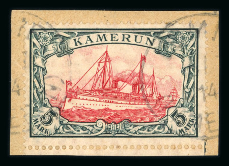 Stamp of Germany » German Colonies » Cameroon 1905, Hohenzollern type 5M carmine and black with watermark