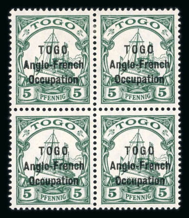 Stamp of Colonies françaises » Togo 1915, type Hohenzollern 5pf vert avec filigrane losanges