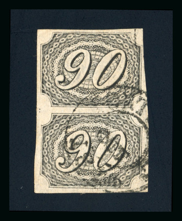 Stamp of Brazil » 1844-46 Slanting Figures Brazil 1844 Inclinados 90r vertical pair used
