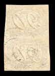 Stamp of Brazil » 1844-46 Slanting Figures Brazil 1844 Inclinados 90r vertical pair used