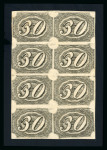 Stamp of Brazil » 1844-46 Slanting Figures Brazil 1844 Inclinados 30r block of 8 unused